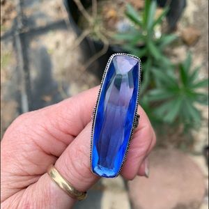 Swiss Blue Topaz 925 sterling silver size 9